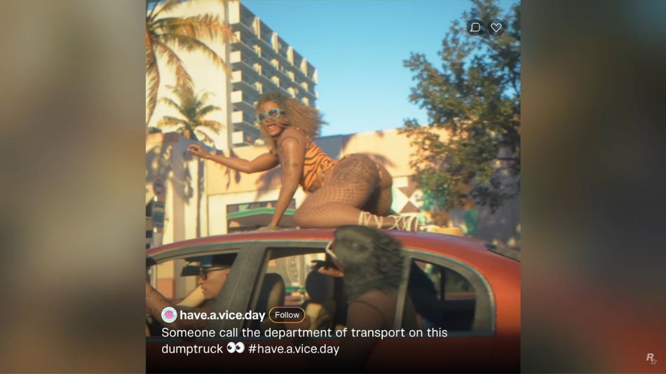 mulher no carro gta 6
